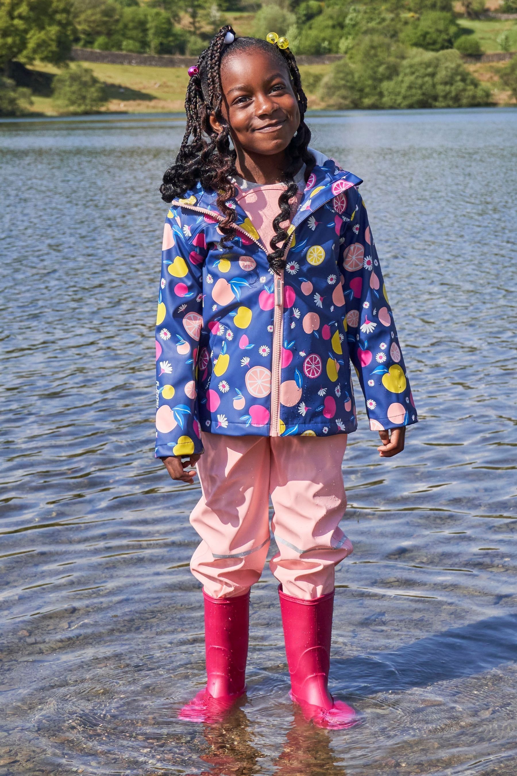 Mountain Warehouse Pink Kids Raindrop Waterproof Jacket and Trousers Set