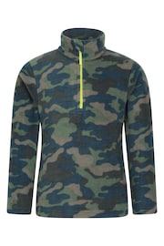 Mountain Warehouse Green Pursuit Printed Half-Zip Kids Fleece - Image 1 of 5