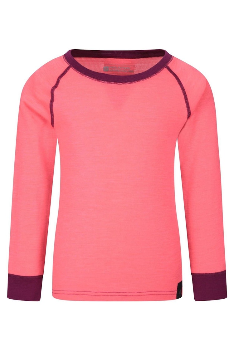 Mountain Warehouse Pink Merino II Kids Round Neck Thermal Top - Image 1 of 4