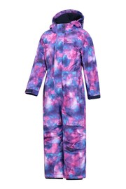 Mountain Warehouse Pink Kids Cloud Printed All in One Snowsuit - Image 3 of 5