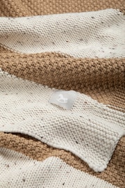 The Little Tailor Natural Knitted Stripe Baby Blanket - Image 4 of 4