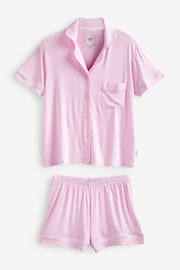 Chelsea Peers Pink Modal Button Up Short Pyjamas Set - Image 6 of 6