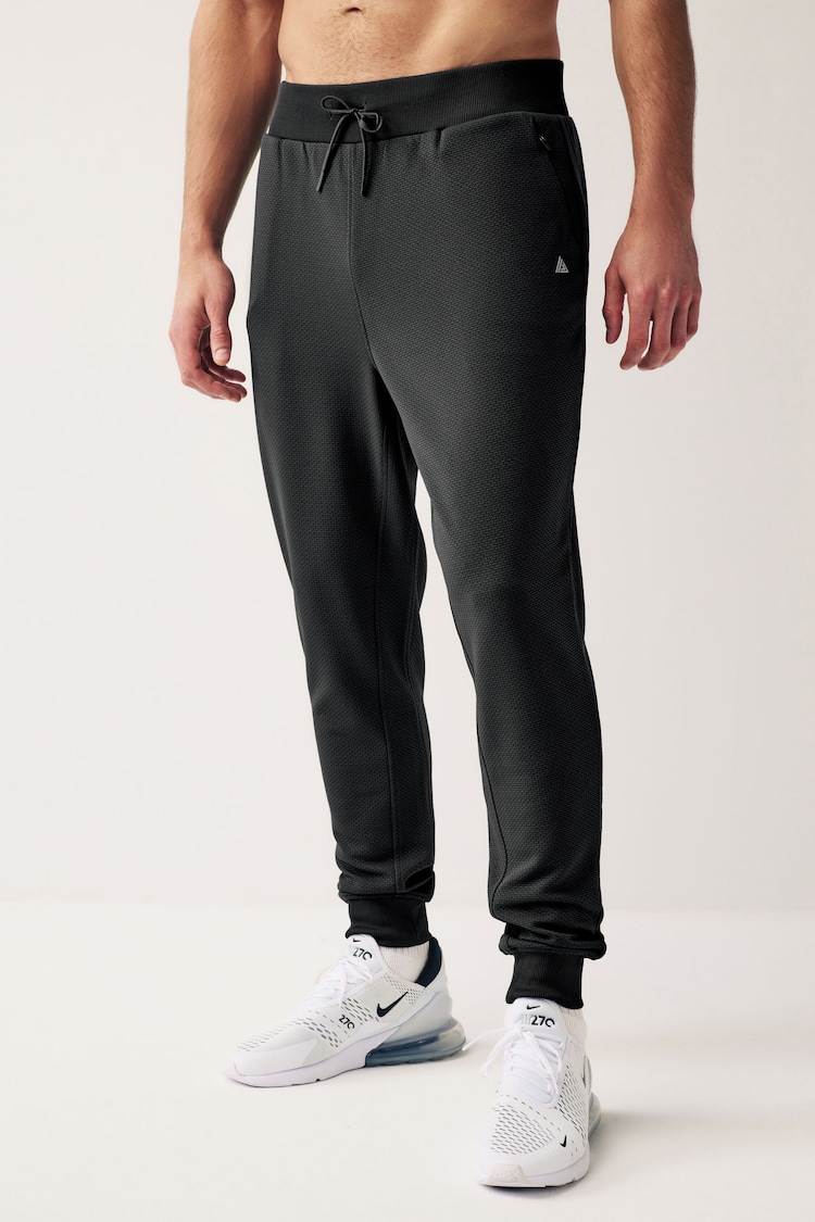 Black Active Textured Joggers - Image 2 of 9