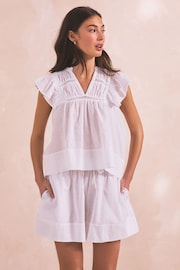 White Lightweight Cotton Short Set Pyjamas - Image 3 of 10