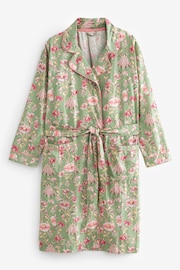 Cath Kidston Green Floral Cotton Poplin Wrap Dressing Gown - Image 1 of 2