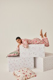 Cath Kidston Pink Floral Print Cotton Henley Pyjamas - Image 12 of 12