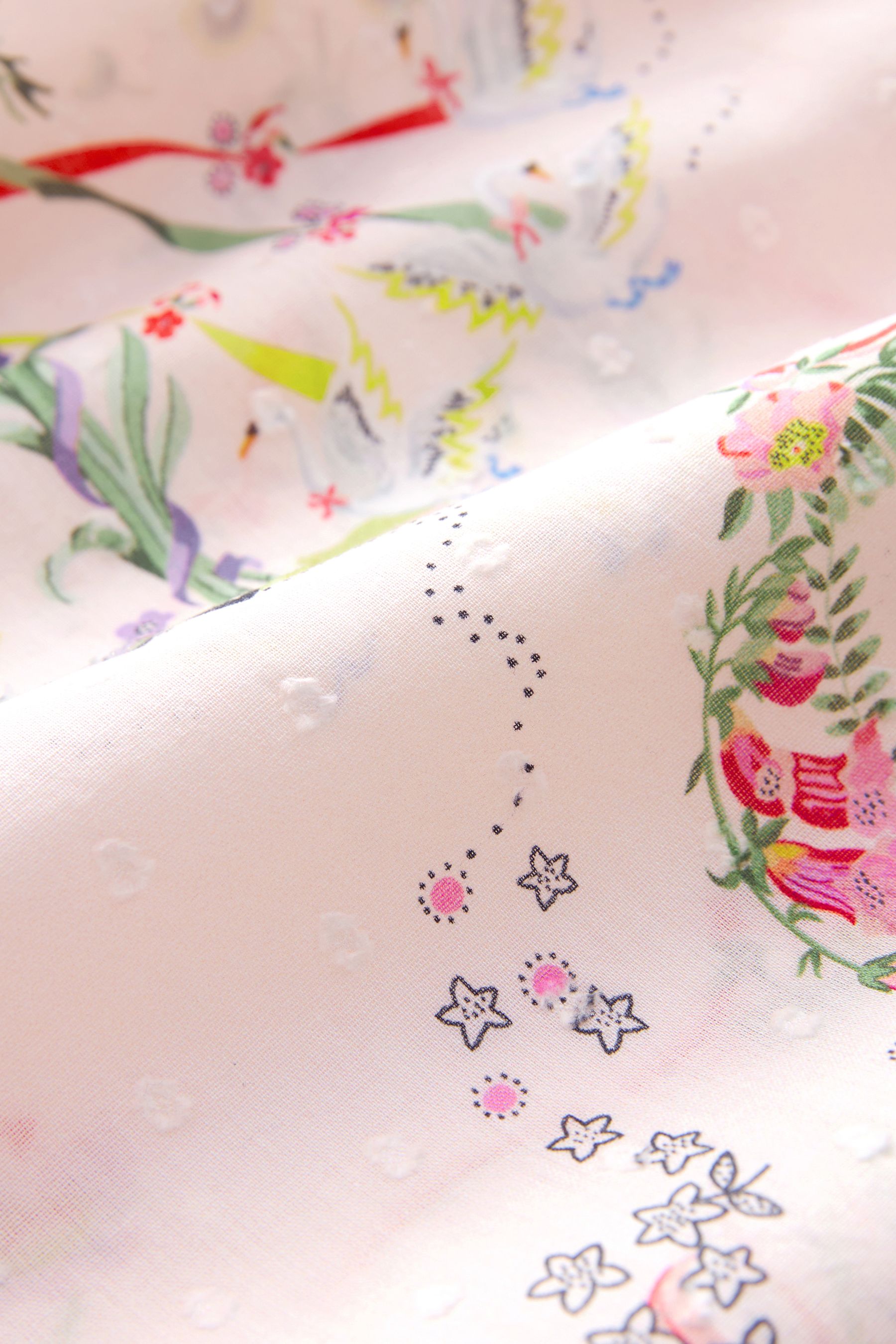 Cath Kidston Ecru Floral Ruffle Edge 100 Cotton Pyjamas Shorts Set