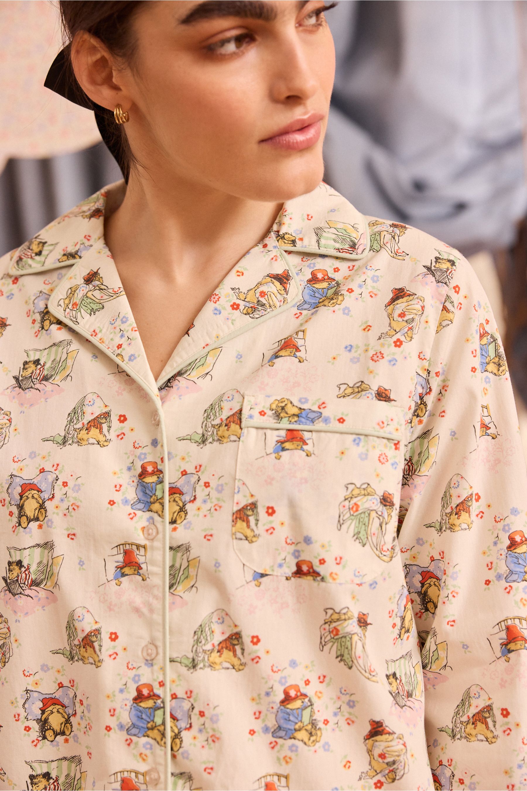 Buy Cath Kidston Ecru Paddington 100 Cotton Poplin Button Through Pyjamas from the Next UK online shop