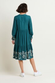 Brakeburn Blue Anwen Embroidered Sleeve & Hem Midi Dress - Image 2 of 4