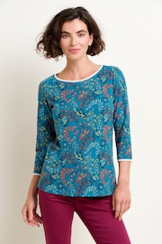 Brakeburn Blue Uma Floral Paisley 3 Quarter T-Shirt - Image 1 of 4