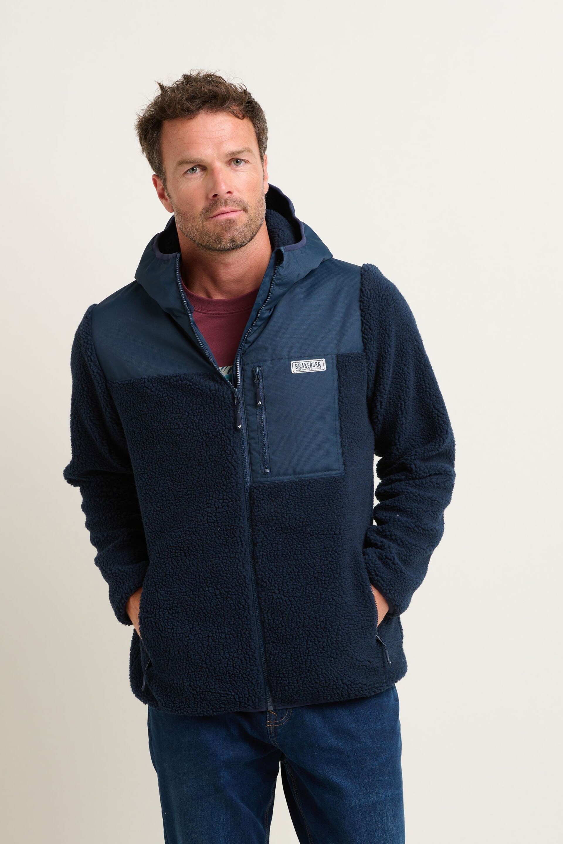 Brakeburn Blue Zip Thru Fleece Top - Image 1 of 4