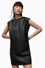 AllSaints Black Pinstud Mika Dress - Image 1 of 6