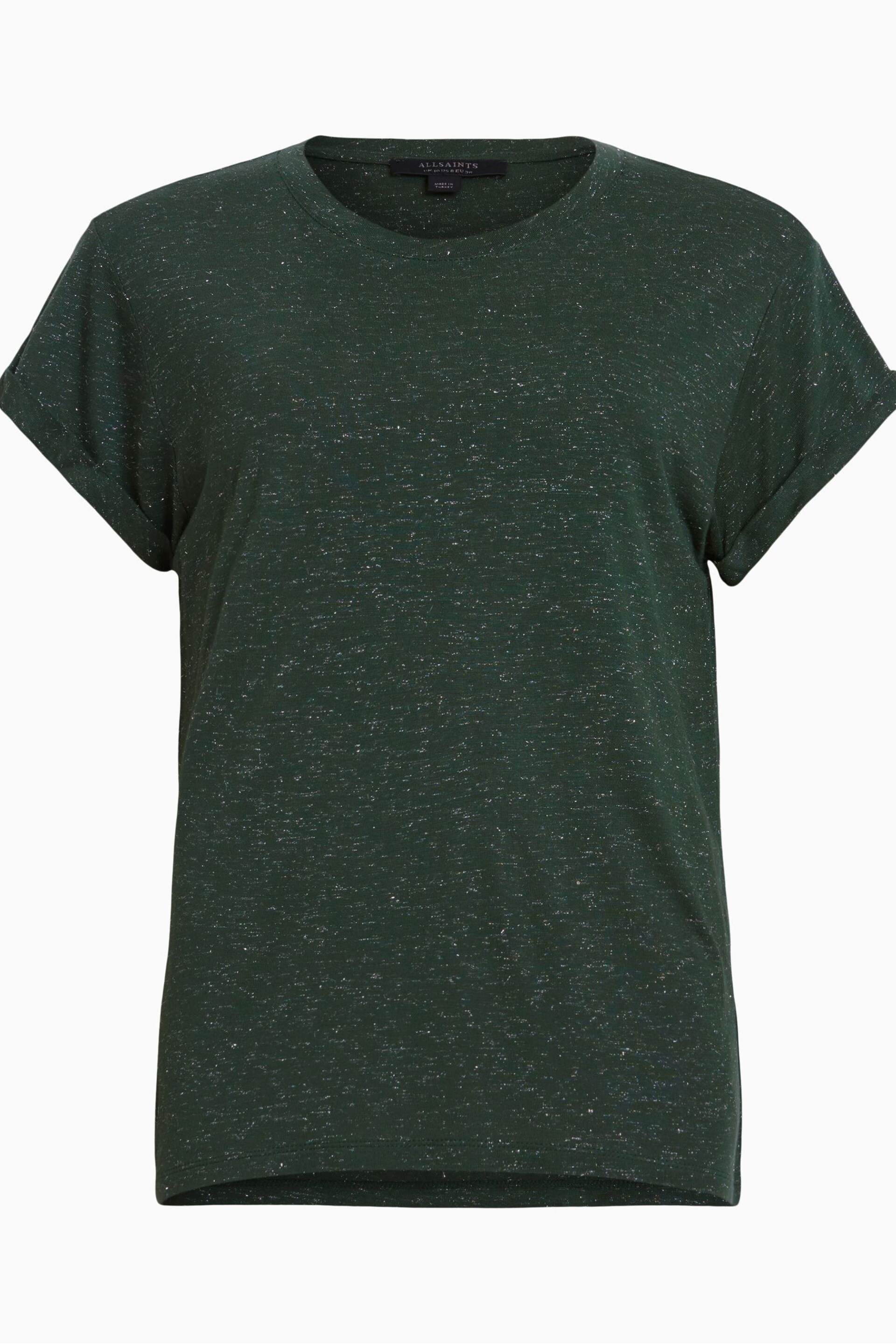 AllSaints Green Anna Shimmer T-Shirt - Image 6 of 6