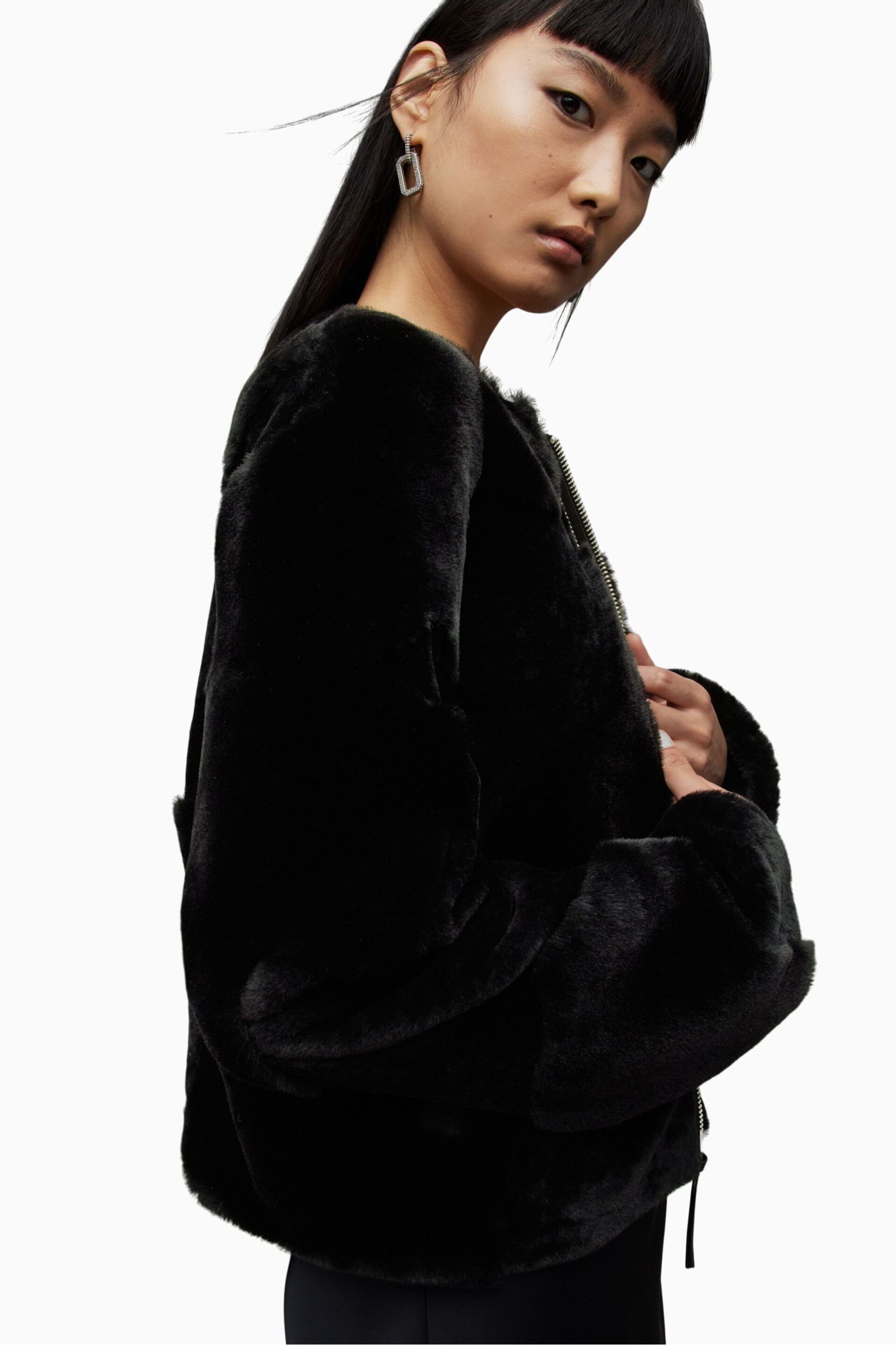 AllSaints Black Hania Jacket - Image 3 of 8