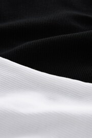 Black/White Cotton Rib High Neck Bodysuits 2 Pack - Image 10 of 10