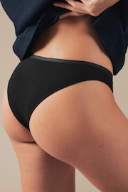 Black Brazilian Cotton Rib Knickers 3 Pack - Image 2 of 3