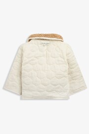 The Little Tailor Baby Natural Quilted Reversible Plush Lined Sherpa Fleece Jacket - Image 2 of 8