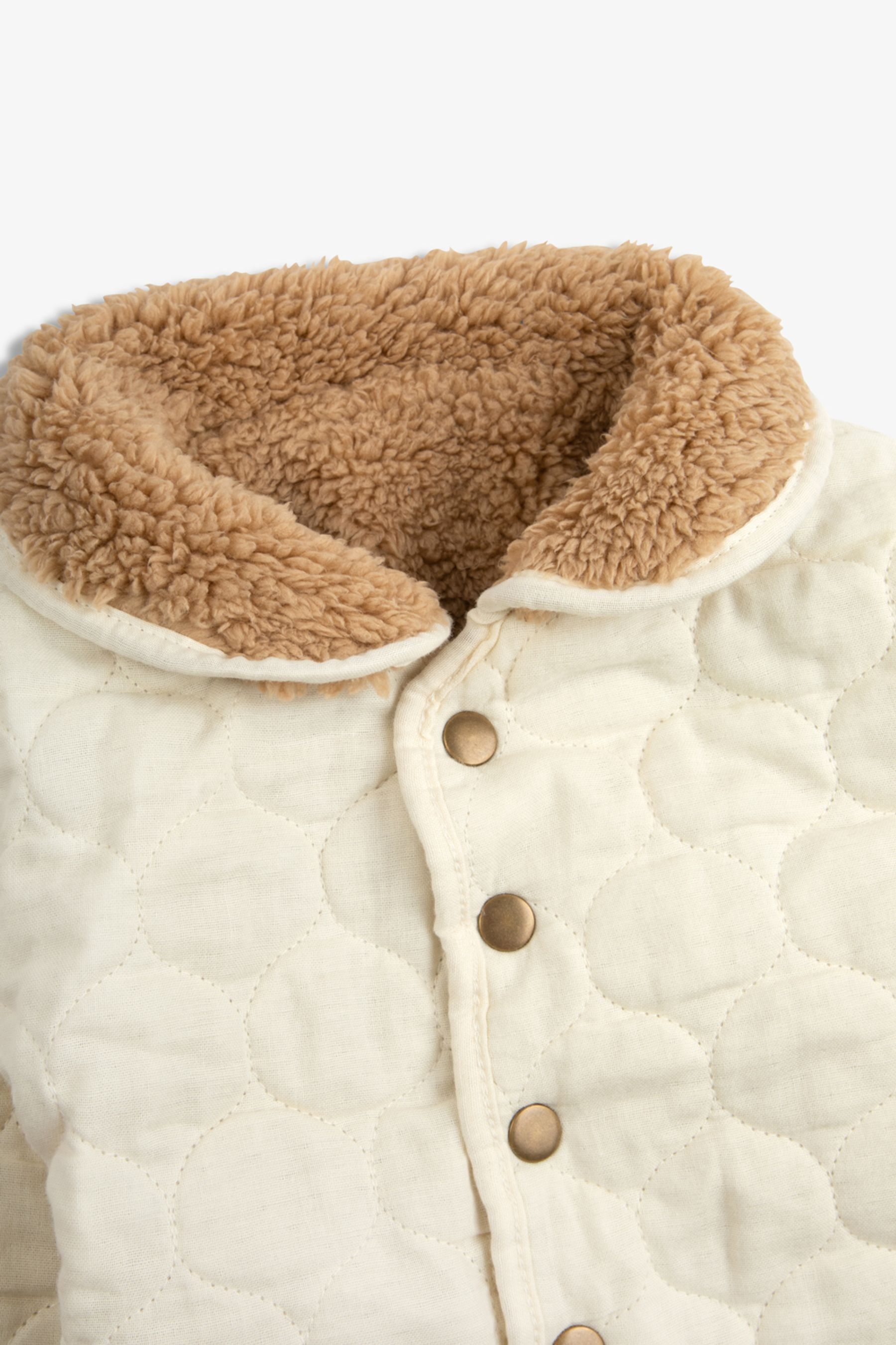 The Little Tailor Baby Quilted Reversible Plush Lined Sherpa Fleece Jacket
