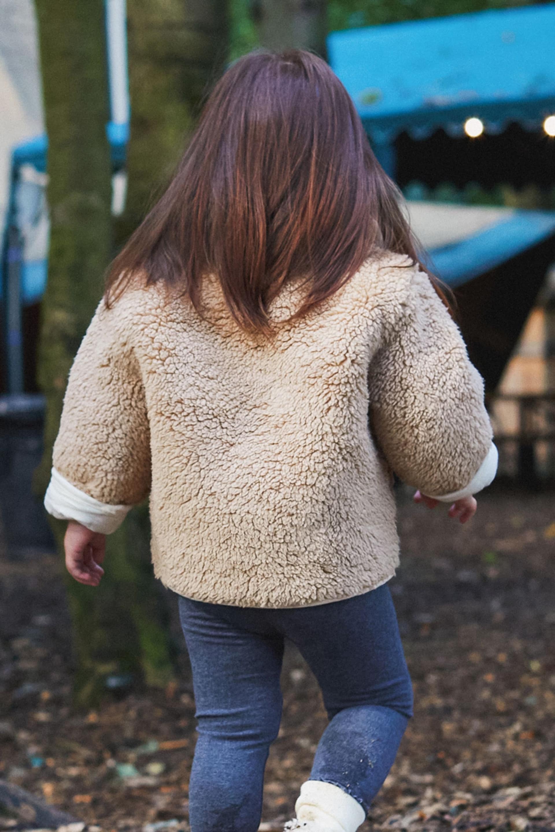 The Little Tailor Baby Natural Quilted Reversible Plush Lined Sherpa Fleece Jacket - Image 8 of 8