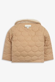 The Little Tailor Baby Natural Quilted Reversible Plush Lined Sherpa Fleece Jacket - Image 5 of 10