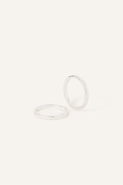 Accessorize Silver Tone Sterling Textured Rings 2 Pack - Image 1 of 3