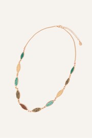 Accessorize Green Beaded Leaf Collar Necklace - Image 1 of 3