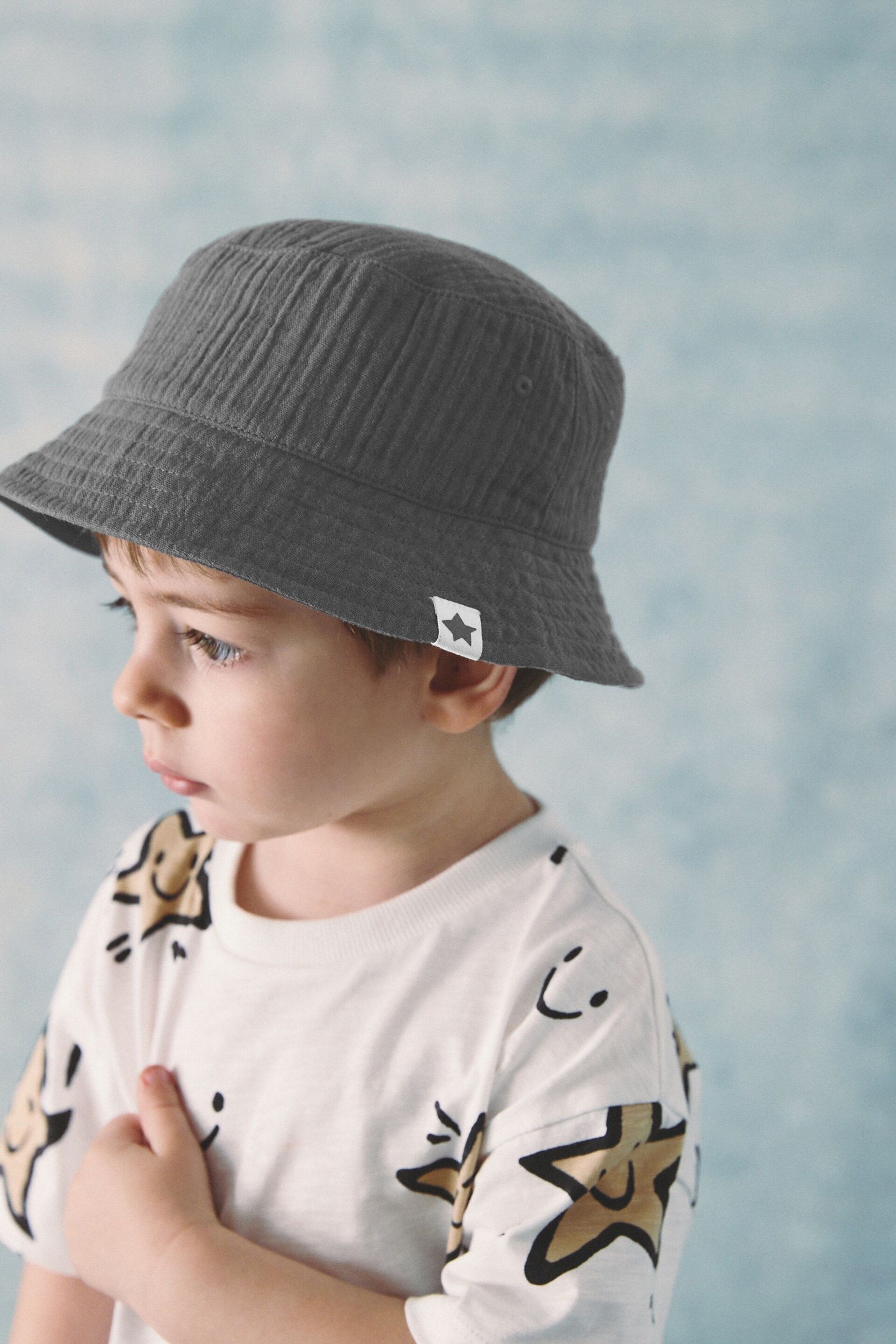 Charcoal Grey Bucket Hat (3mths-6yrs) - Image 1 of 3