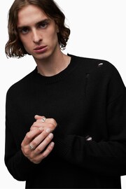 AllSaints Black Vicious Crew Jumper - Image 4 of 5