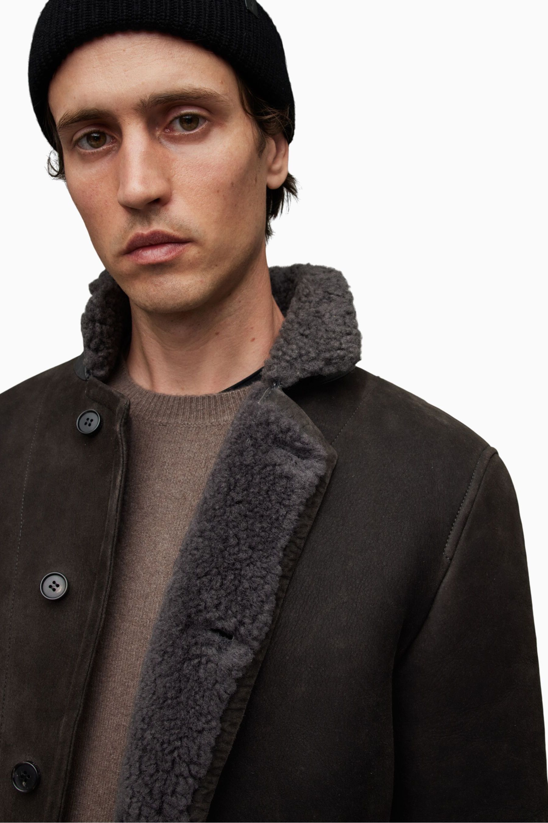 Buy AllSaints Grey Fenton Shearling Jacket from the Next UK online shop