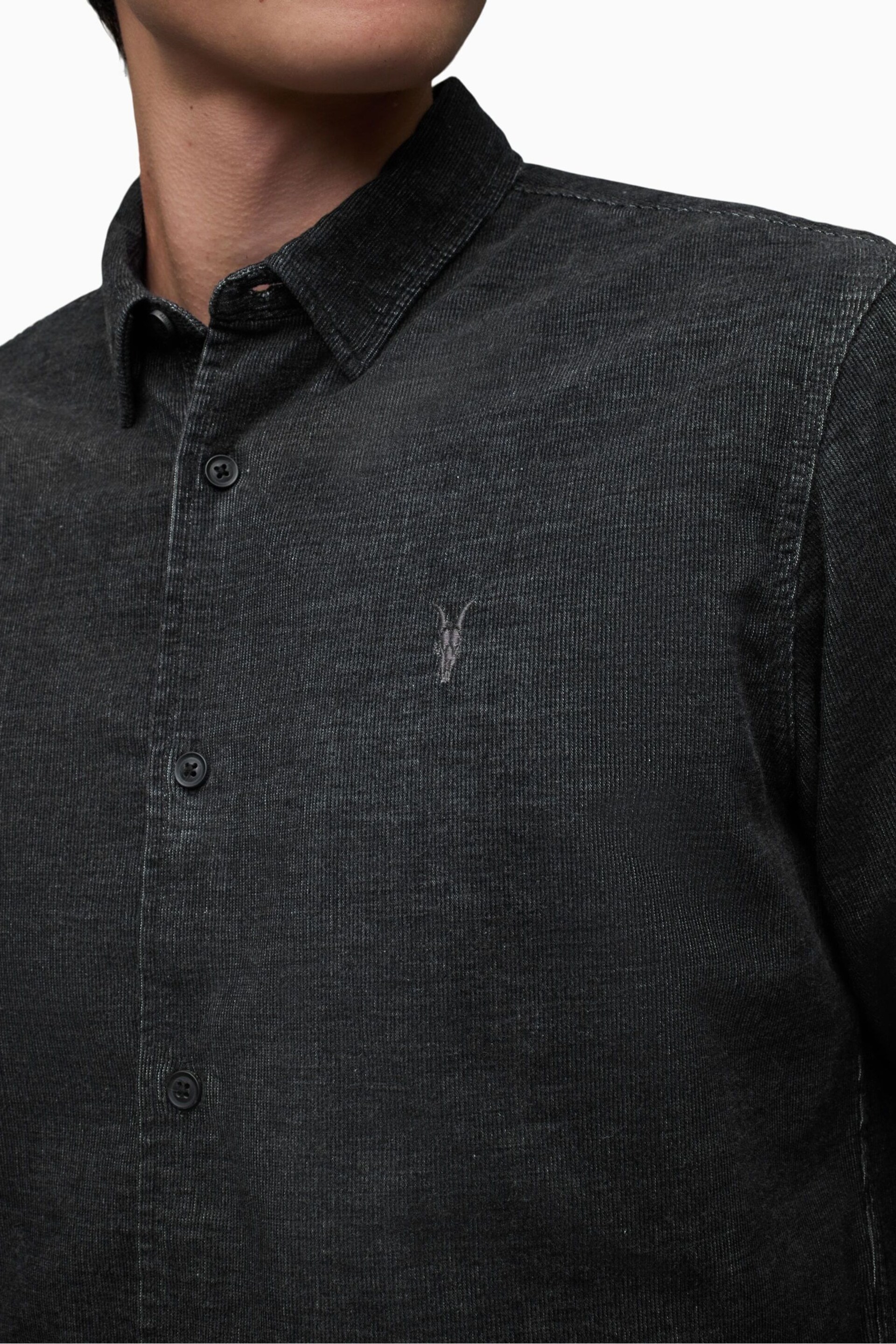 AllSaints Black Long Sleeve Lorella Shirt - Image 4 of 5
