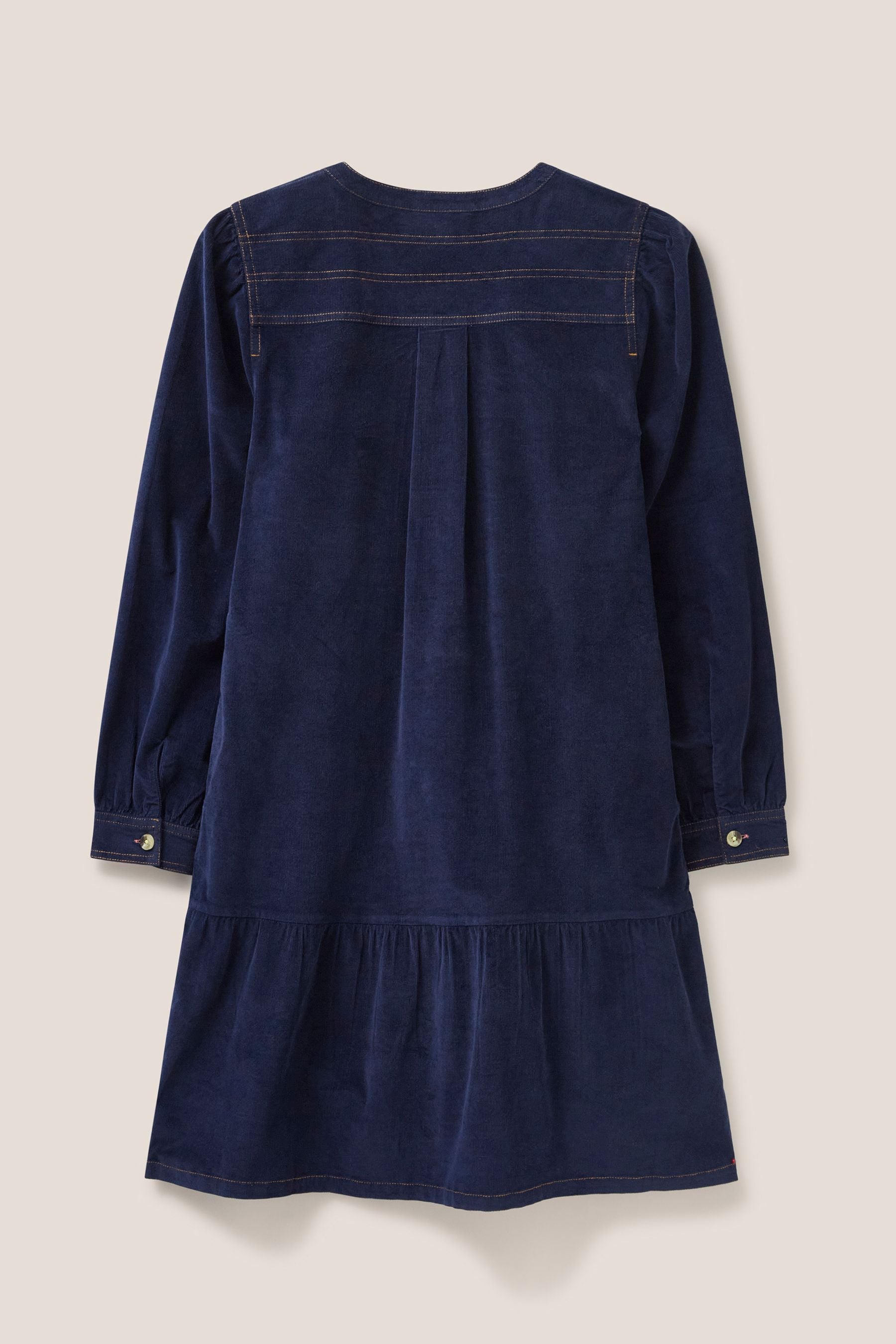 Blue corduroy dress top