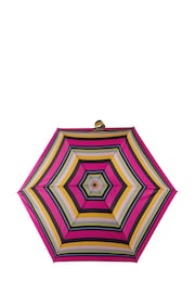 Totes Pink Eco Xtra Strong Mini Magenta Block Stripe Print Umbrella - Image 3 of 4