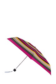 Totes Pink Eco Xtra Strong Mini Magenta Block Stripe Print Umbrella - Image 4 of 4