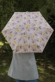 Totes Pink Eco Compact Round Dotty Cats Umbrella - Image 1 of 4