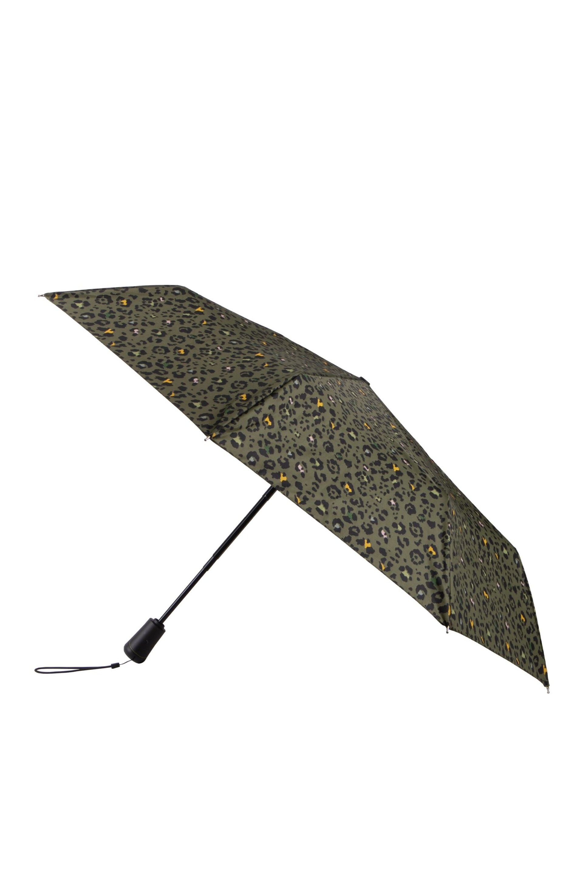 Totes Green Eco Xtra Strong Auto Open/Close Panther Print Umbrella - Image 3 of 4