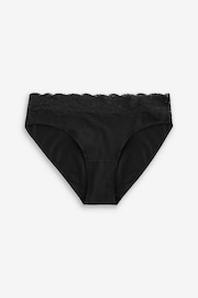 Black High Leg Cotton and Lace Knickers 7 Pack - Image 5 of 5