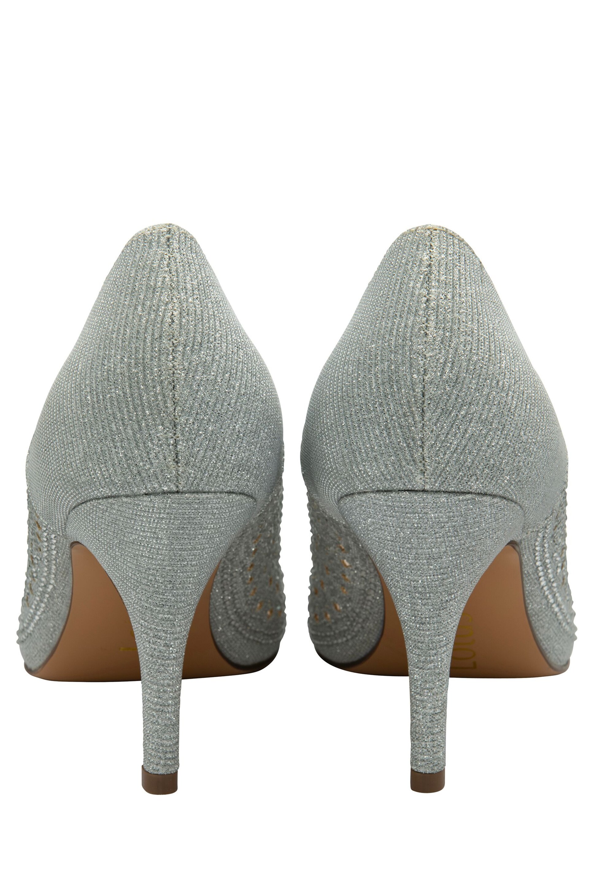 Lotus Silver Stiletto-Heel Pointed Toe Court Shoes - Image 2 of 4