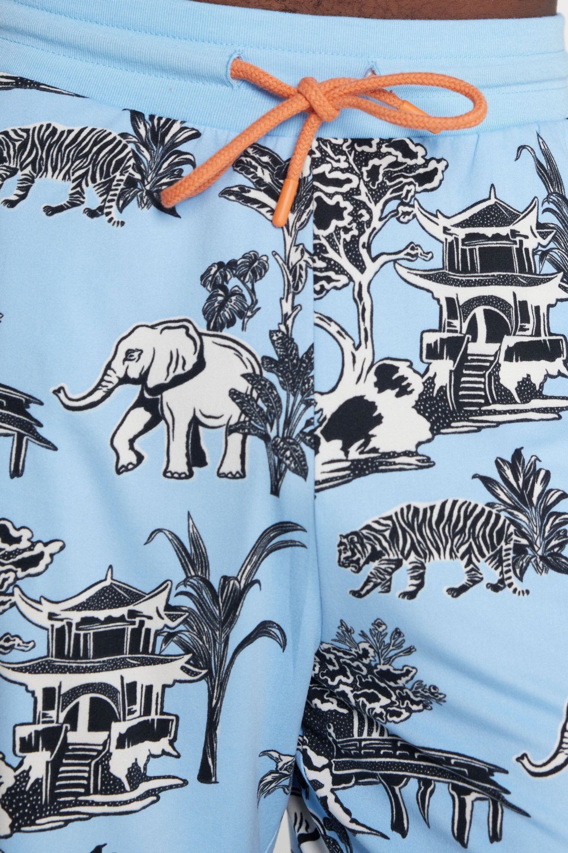 Chelsea Peers Blue Animal Garden Print Short Pyjama Set - Image 5 of 5
