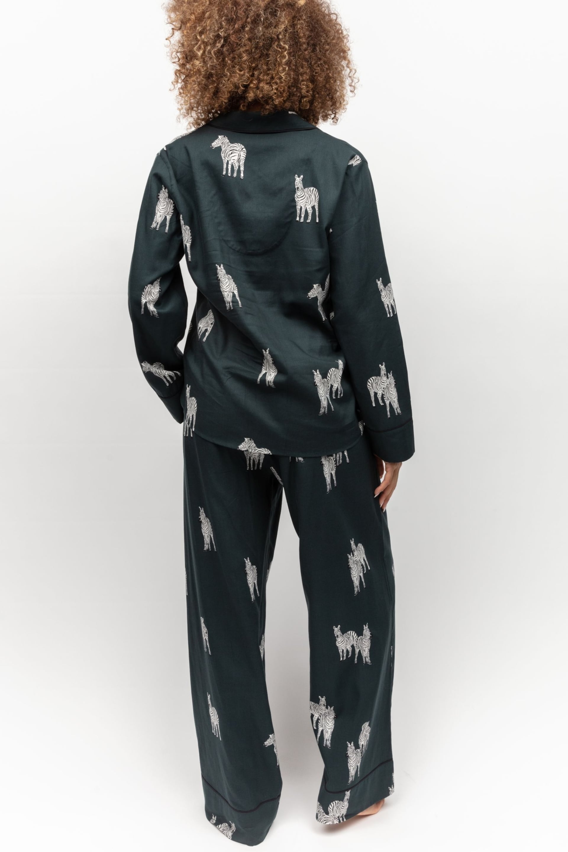 Cyberjammies Green Curve Zebra Print Pyjama Set - Image 3 of 4