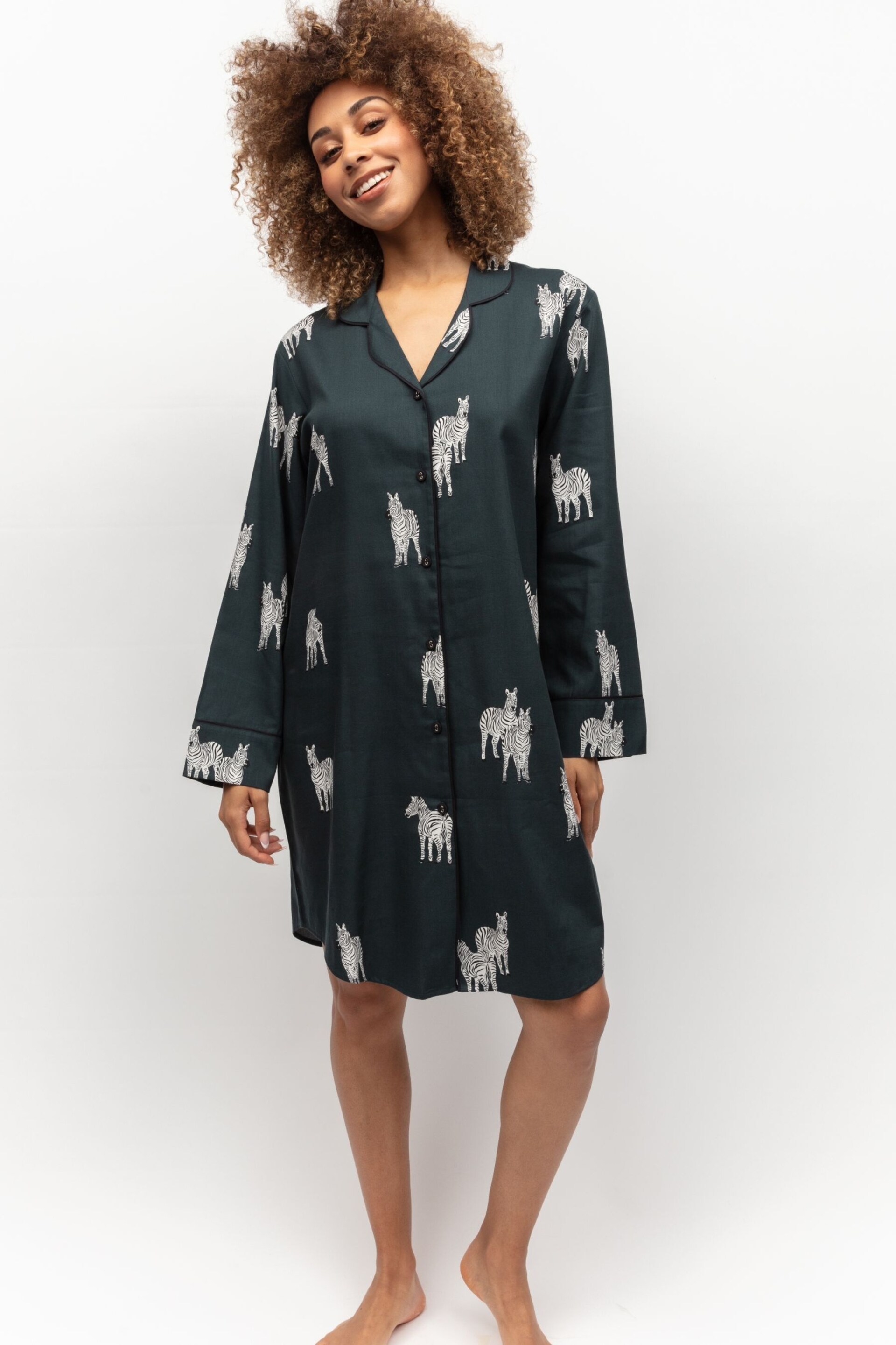 Cyberjammies LIght Green Zebra Print Nightshirt - Image 2 of 4