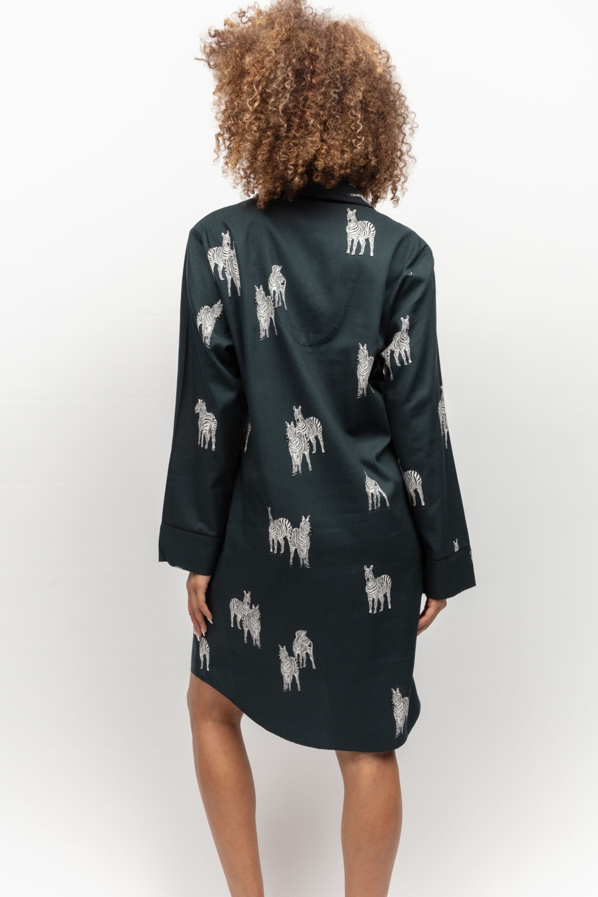 Cyberjammies LIght Green Zebra Print Nightshirt - Image 3 of 4