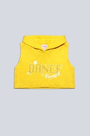 Pineapple Yellow Girls Sleeveless Dance Crop Hoodie - Image 5 of 6