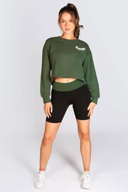 Pineapple Green Logo Womens Midi Crop Sweater - Image 2 of 5