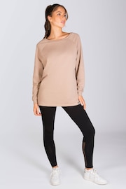 Pineapple Brown Off Shoulder Womens Longline Sweat Top - Image 2 of 6