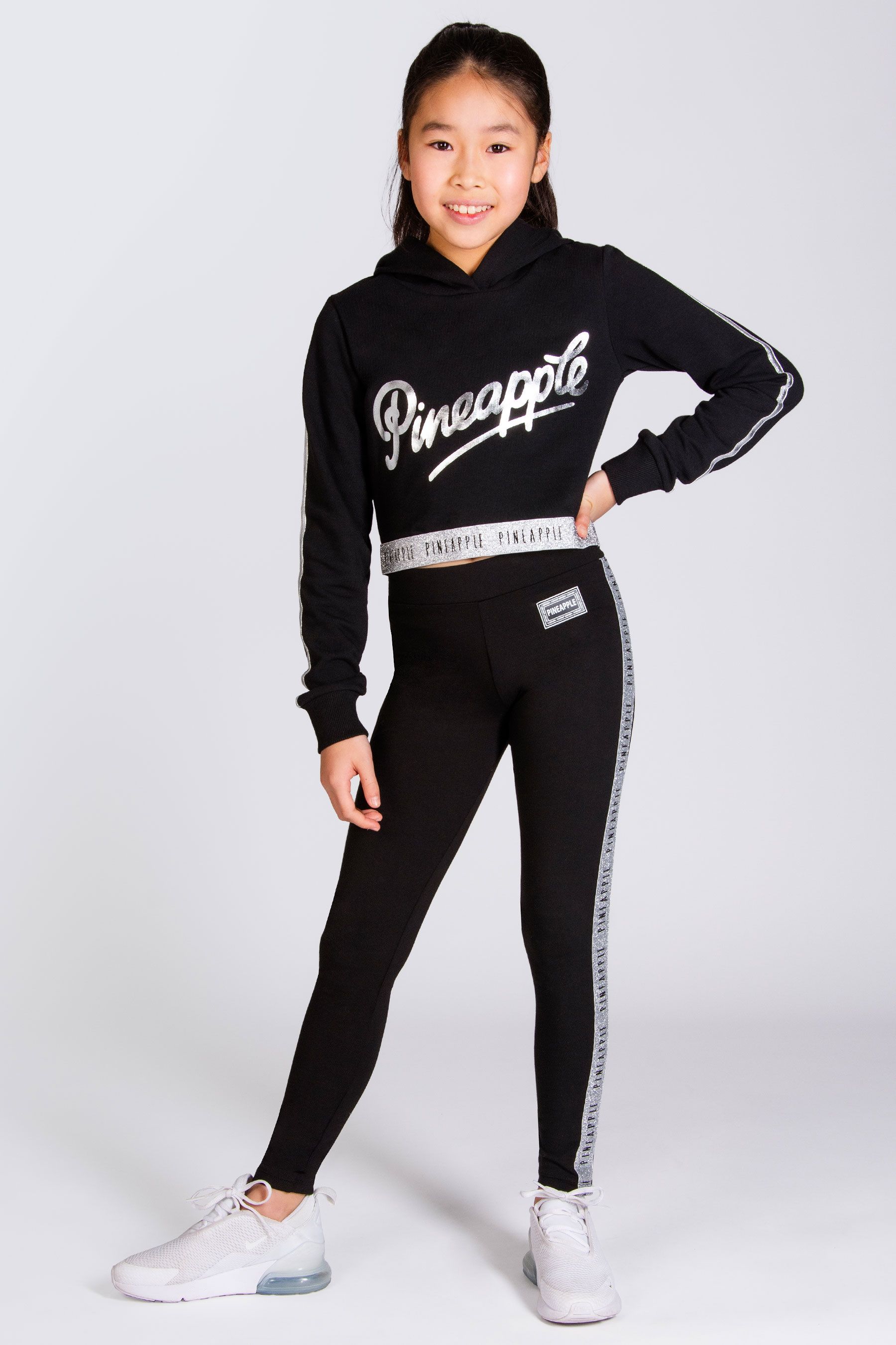 Buy Pineapple Black Glitter Tape Girls Leggings from Next Netherlands