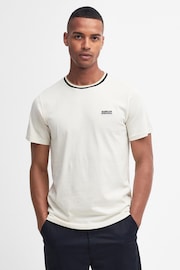 Barbour® International Buxton Tipped 100% Cotton White T-Shirt - Image 1 of 6