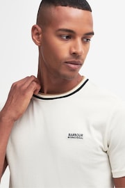 Barbour® International Buxton Tipped 100% Cotton White T-Shirt - Image 4 of 6