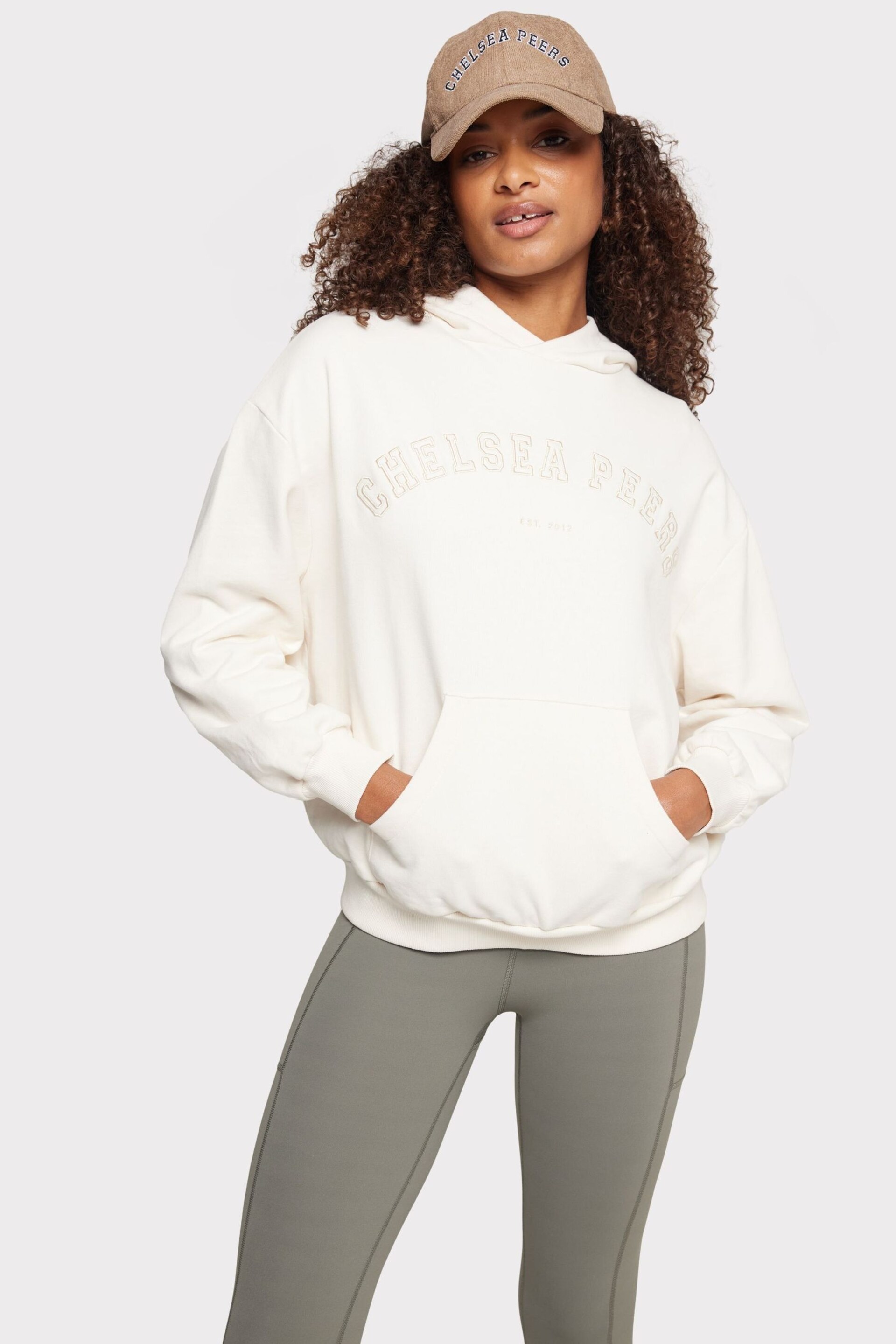 Chelsea Peers Cream Organic Cotton Logo Hoodie - Image 2 of 5