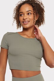 Chelsea Peers Green Soft Stretch Crewneck Crop Top - Image 2 of 4