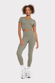 Chelsea Peers Green Soft Stretch Crewneck Crop Top - Image 3 of 4